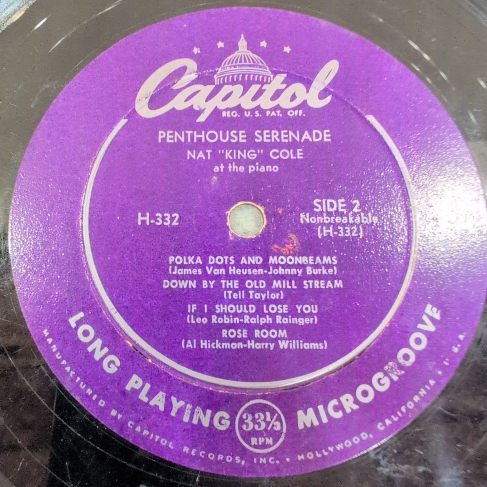 Nat King Cole Penthouse Serenade 10in Vinyl LP Capitol Records H-332 Piano Solo - Picture 2 of 4